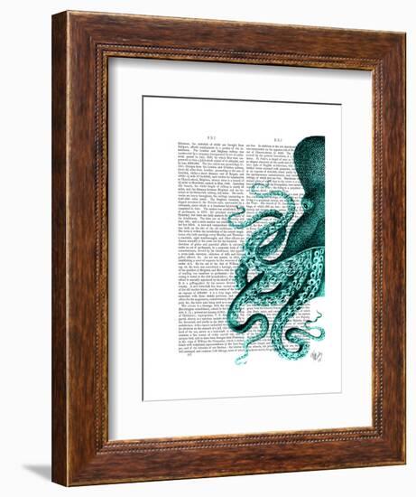 Octopus Green Half-Fab Funky-Framed Art Print