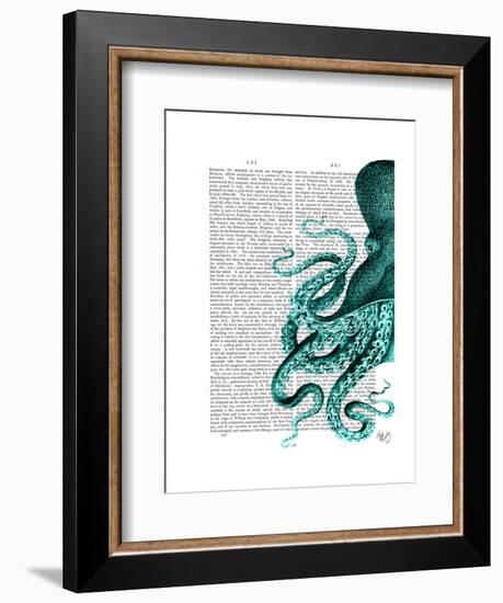 Octopus Green Half-Fab Funky-Framed Art Print