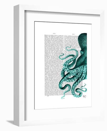 Octopus Green Half-Fab Funky-Framed Art Print