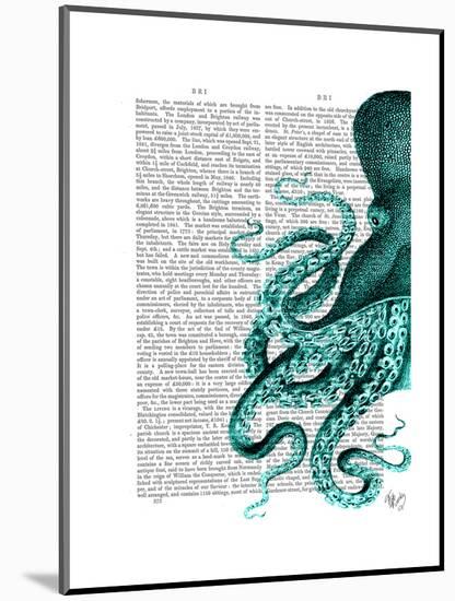 Octopus Green Half-Fab Funky-Mounted Art Print