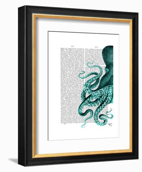 Octopus Green Half-Fab Funky-Framed Art Print