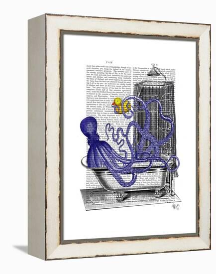 Octopus in Bath-Fab Funky-Framed Stretched Canvas