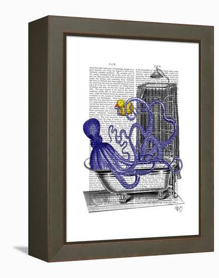 Octopus in Bath-Fab Funky-Framed Stretched Canvas