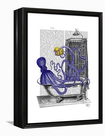 Octopus in Bath-Fab Funky-Framed Stretched Canvas