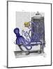 Octopus in Bath-Fab Funky-Mounted Art Print