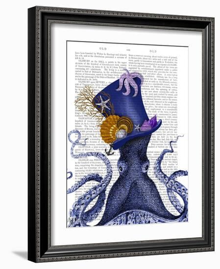 Octopus Nautical Hat-Fab Funky-Framed Art Print