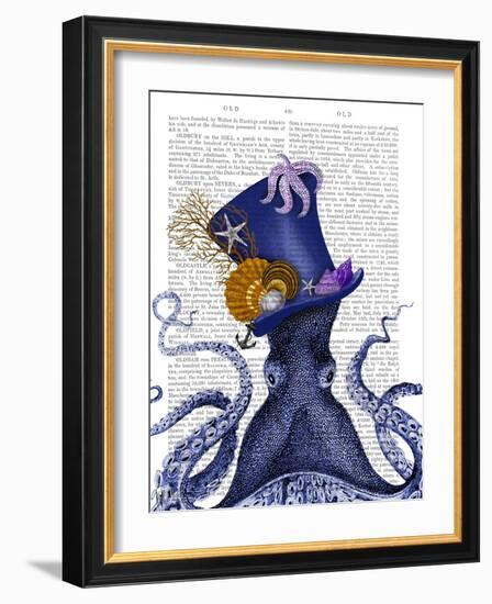 Octopus Nautical Hat-Fab Funky-Framed Art Print