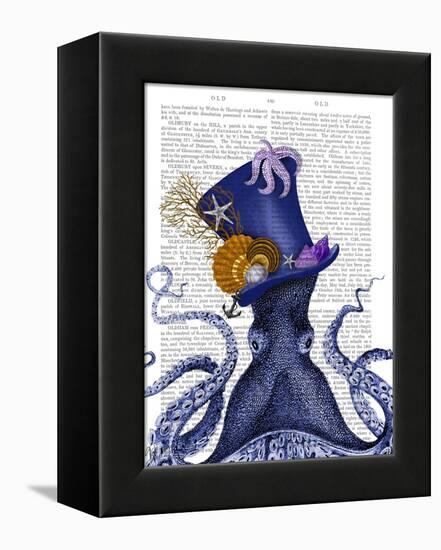 Octopus Nautical Hat-Fab Funky-Framed Stretched Canvas