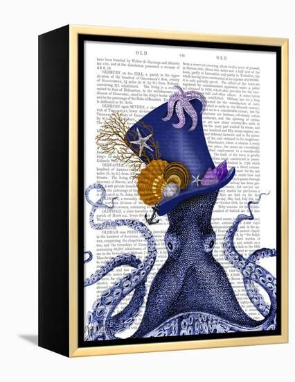 Octopus Nautical Hat-Fab Funky-Framed Stretched Canvas