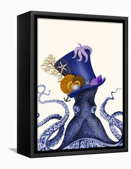 Octopus Nautical Hat-Fab Funky-Framed Stretched Canvas