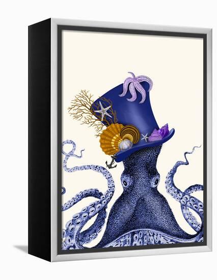 Octopus Nautical Hat-Fab Funky-Framed Stretched Canvas