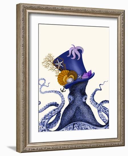 Octopus Nautical Hat-Fab Funky-Framed Art Print