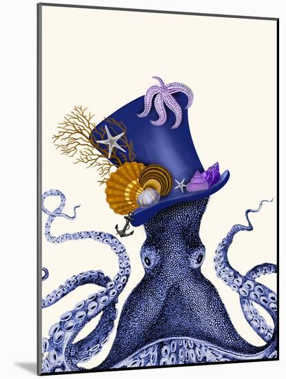 Octopus Nautical Hat-Fab Funky-Mounted Art Print