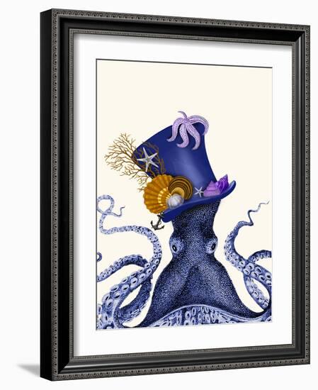 Octopus Nautical Hat-Fab Funky-Framed Art Print