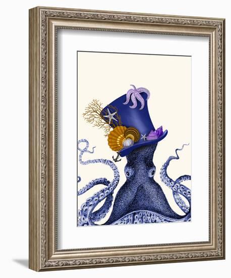 Octopus Nautical Hat-Fab Funky-Framed Premium Giclee Print