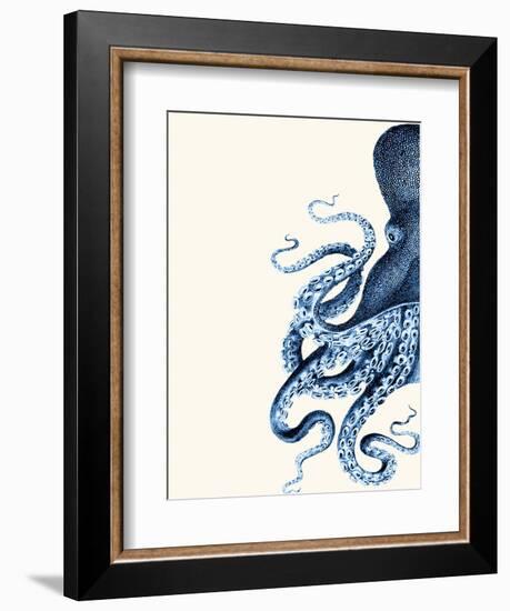 Octopus Navy Blue and Cream a-Fab Funky-Framed Premium Giclee Print