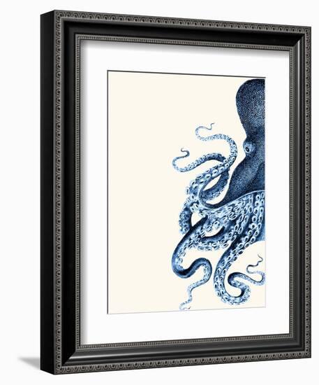 Octopus Navy Blue and Cream a-Fab Funky-Framed Premium Giclee Print