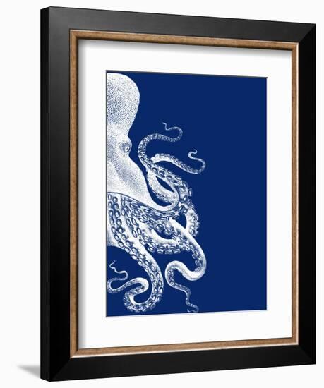 Octopus Navy Blue and Cream b-Fab Funky-Framed Premium Giclee Print