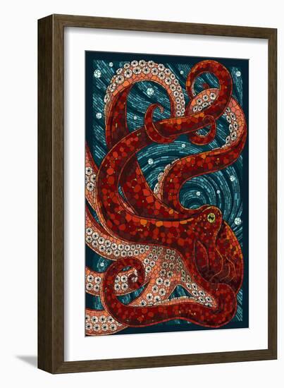 Octopus - Paper Mosaic-Lantern Press-Framed Premium Giclee Print