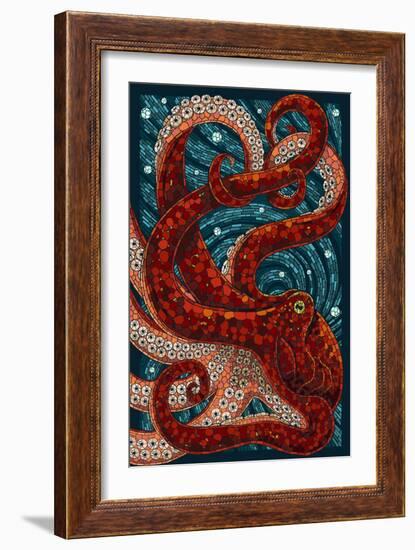 Octopus - Paper Mosaic-Lantern Press-Framed Premium Giclee Print