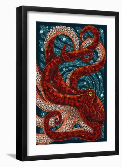Octopus - Paper Mosaic-Lantern Press-Framed Premium Giclee Print