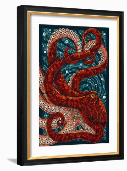 Octopus - Paper Mosaic-Lantern Press-Framed Premium Giclee Print