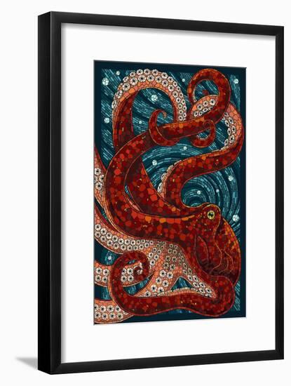 Octopus - Paper Mosaic-Lantern Press-Framed Art Print