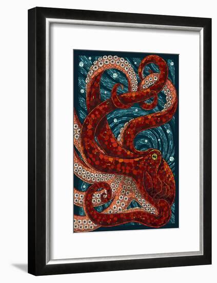 Octopus - Paper Mosaic-Lantern Press-Framed Art Print