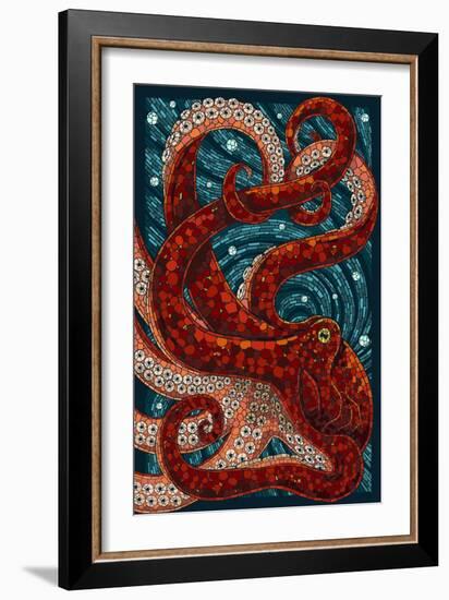 Octopus - Paper Mosaic-Lantern Press-Framed Art Print