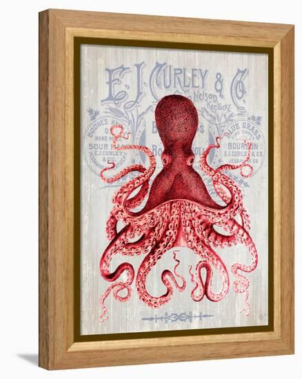 Octopus Prohibition Octopus On White-Fab Funky-Framed Stretched Canvas