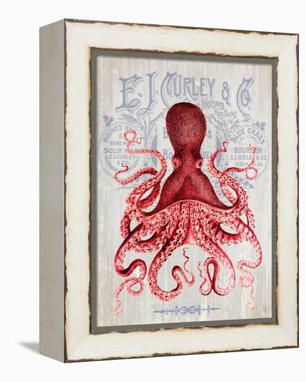 Octopus Prohibition Octopus On White-Fab Funky-Framed Stretched Canvas