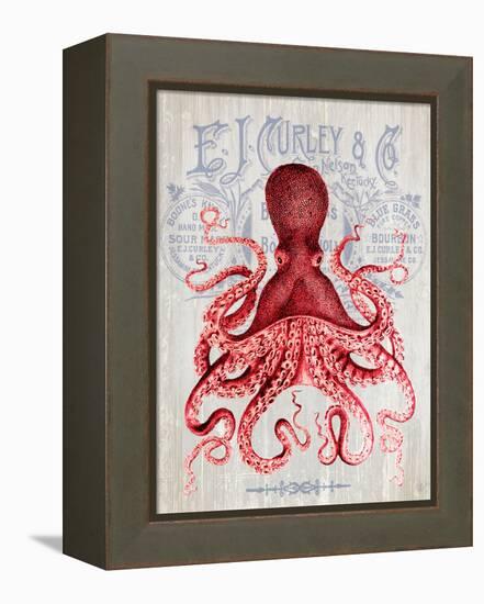 Octopus Prohibition Octopus On White-Fab Funky-Framed Stretched Canvas