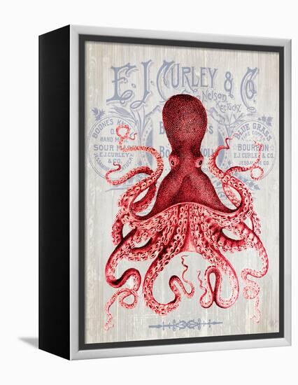 Octopus Prohibition Octopus On White-Fab Funky-Framed Stretched Canvas