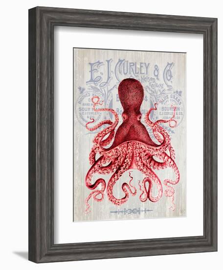 Octopus Prohibition Octopus On White-Fab Funky-Framed Art Print