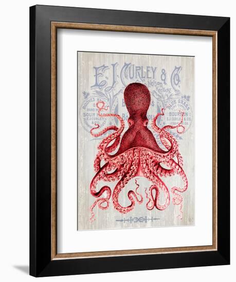 Octopus Prohibition Octopus On White-Fab Funky-Framed Art Print