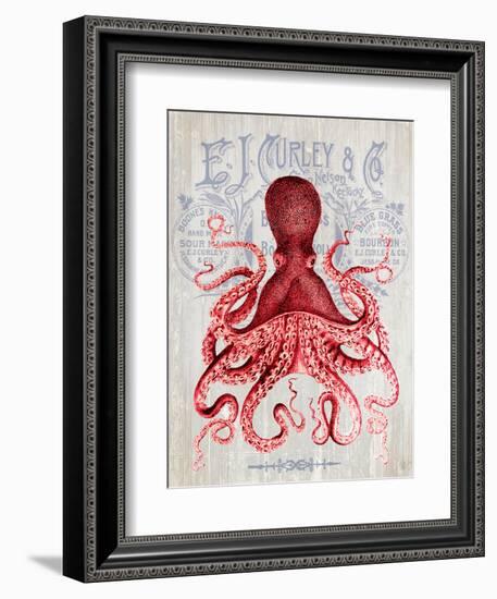 Octopus Prohibition Octopus On White-Fab Funky-Framed Art Print