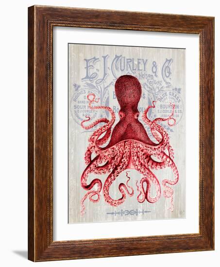 Octopus Prohibition Octopus On White-Fab Funky-Framed Art Print