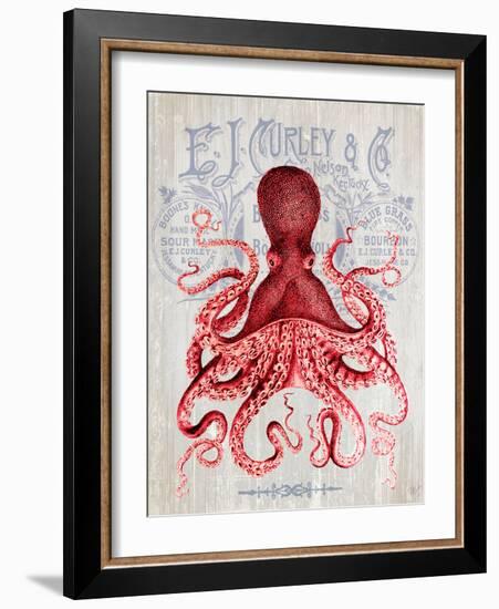 Octopus Prohibition Octopus On White-Fab Funky-Framed Art Print