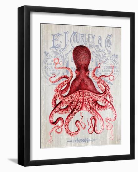 Octopus Prohibition Octopus On White-Fab Funky-Framed Art Print