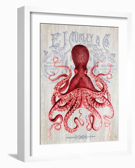 Octopus Prohibition Octopus On White-Fab Funky-Framed Art Print