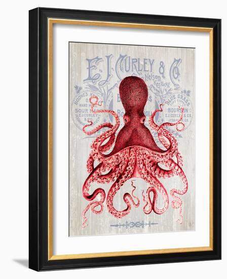 Octopus Prohibition Octopus On White-Fab Funky-Framed Art Print