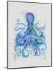 Octopus Rainbow Splash Blue-Fab Funky-Mounted Art Print