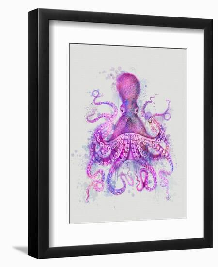 Octopus Rainbow Splash Pink-Fab Funky-Framed Art Print