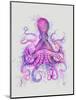 Octopus Rainbow Splash Pink-Fab Funky-Mounted Art Print