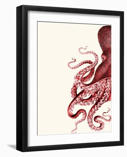 Octopus Red and White a-Fab Funky-Framed Art Print