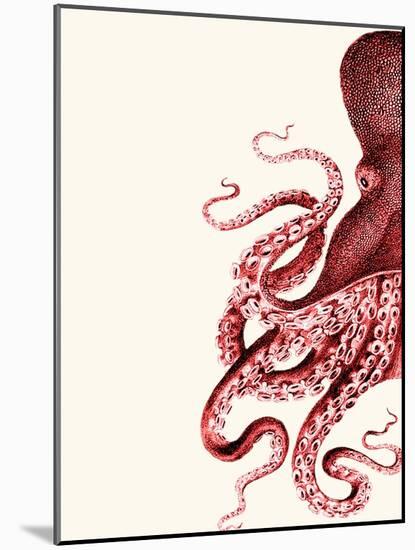 Octopus Red and White a-Fab Funky-Mounted Art Print