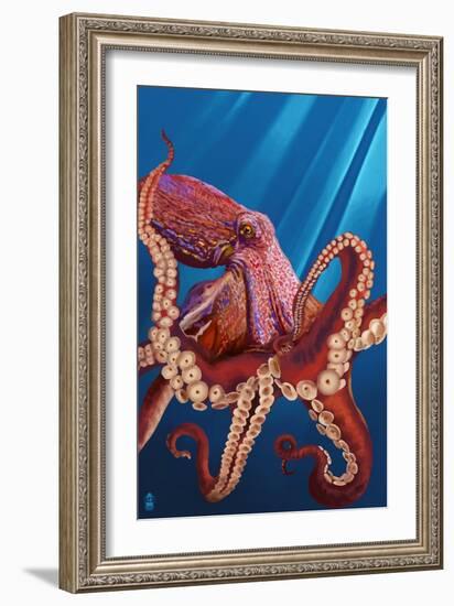 Octopus - Red-Lantern Press-Framed Art Print