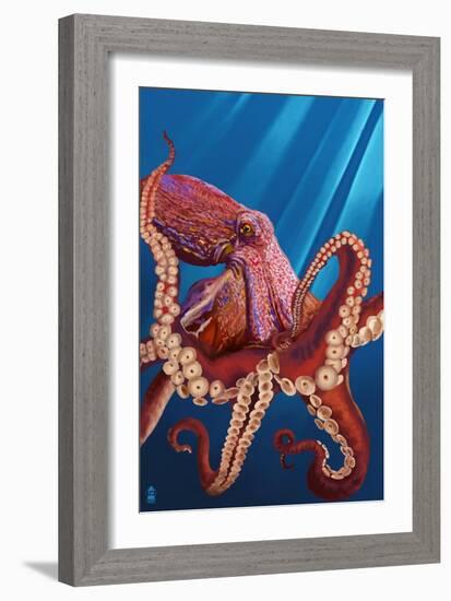Octopus - Red-Lantern Press-Framed Art Print