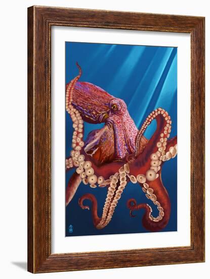 Octopus - Red-Lantern Press-Framed Art Print