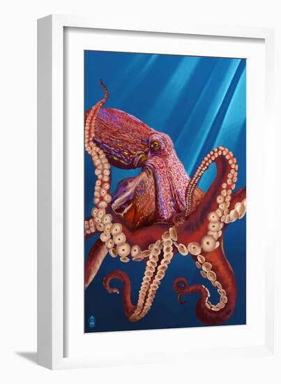 Octopus - Red-Lantern Press-Framed Art Print